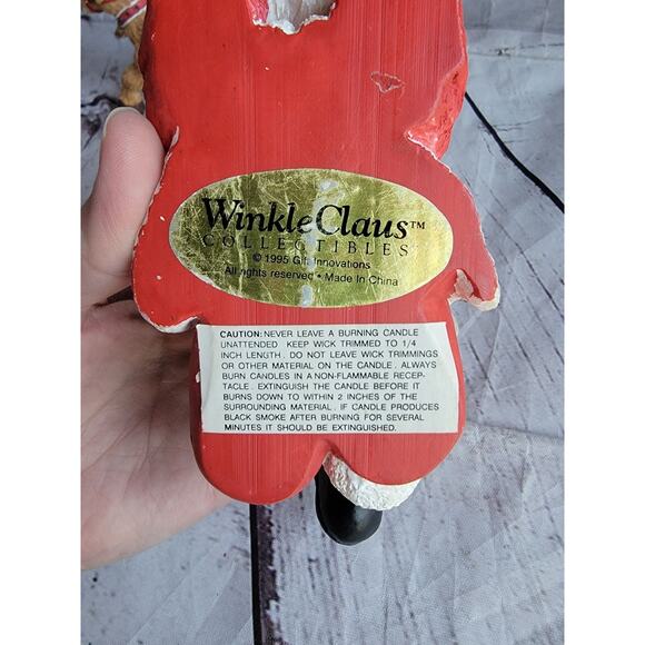 2 Winkles Wonderland 1996 Gift Innovations Santa Set Candle Holders Reindeer - Picture 7 of 12